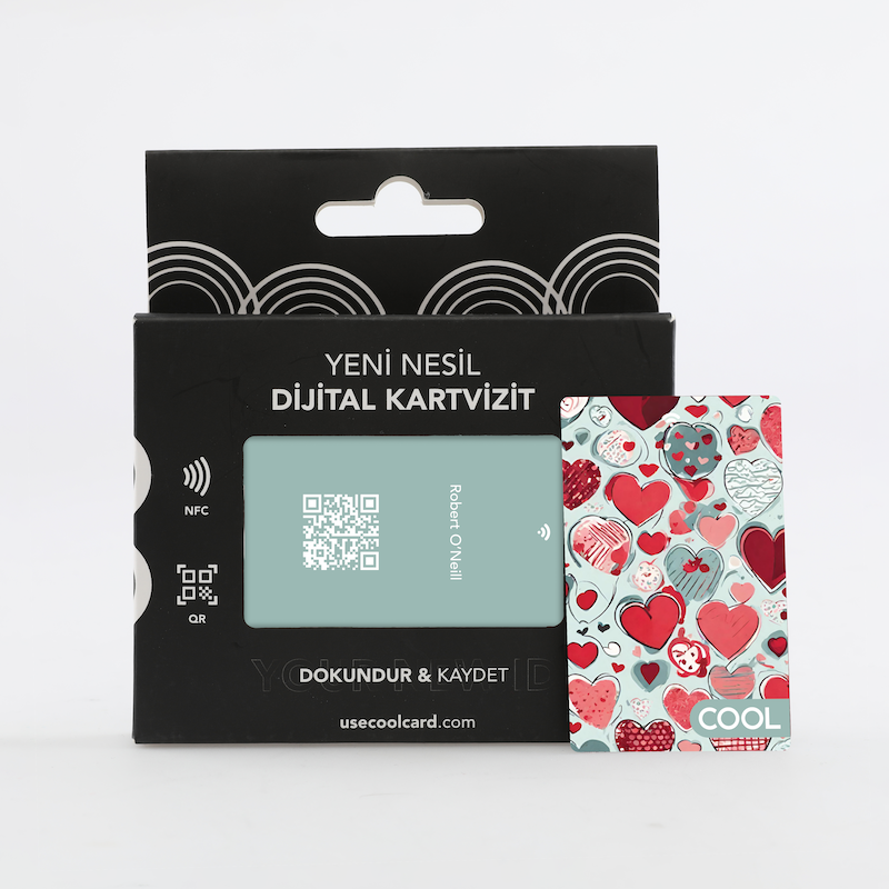 Love Pattern NFC ve QR Kodlu Cool Dijital Kartvizit