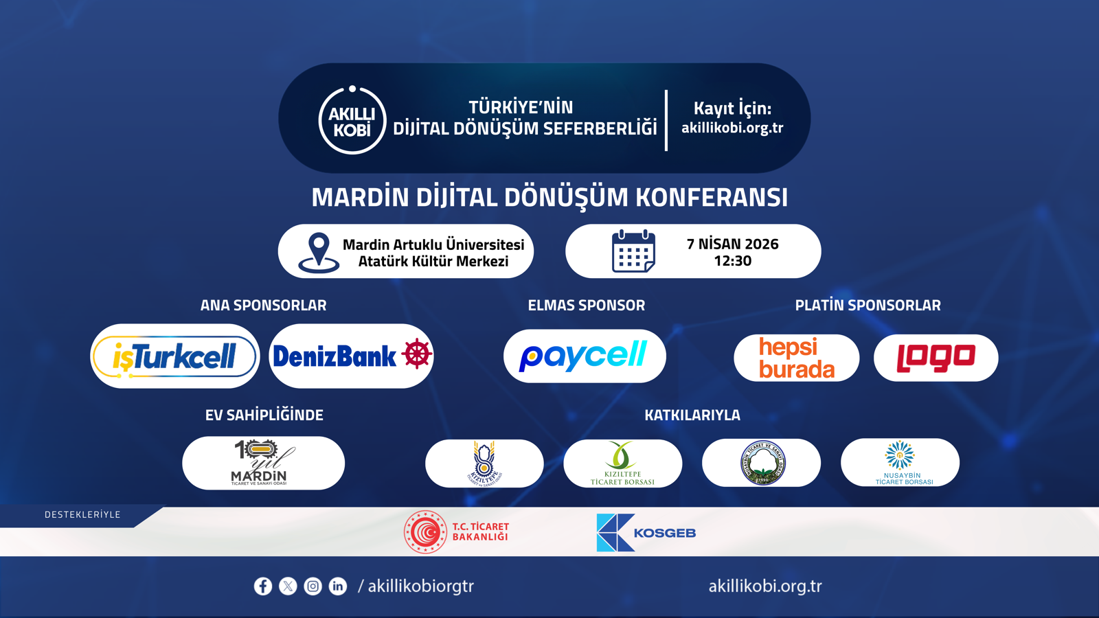 Akıllı KOBİ Mardin Dijital Dönüşüm Konferansı'na Davetlisiniz!